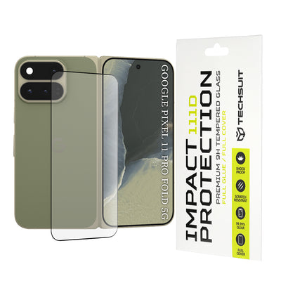 Folie telefon pentru Google Pixel 11 Pro Fold, Techsuit 111D Full Cover Full Glue Glass, Neagra