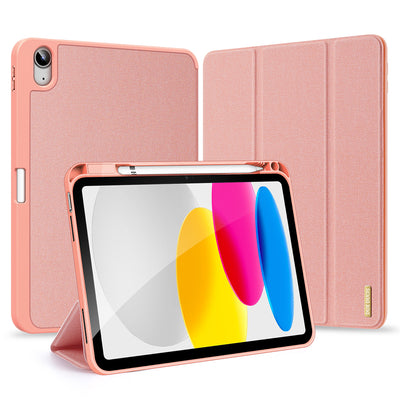 Husă tabletă pentru iPad 10 (2022) 10.9 / iPad 11 (2025), Dux Ducis Domo, cu suport Apple Pencil, Roz