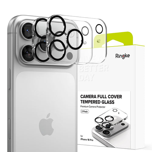 Folie telefon pentru iPhone 18 Pro, Ringke Camera Full Cover Glass, protectie camera, set 2 bucati, Transparentă
