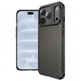 Husă pentru iPhone 17 Pro / iPhone 18 Pro, Techsuit CarbonFiber, Neagră