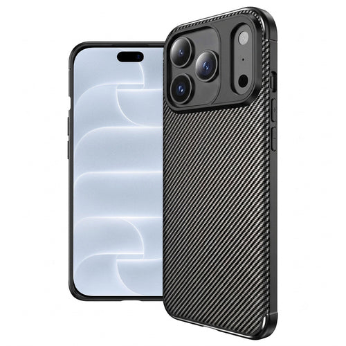 Husă pentru iPhone 17 Pro / iPhone 18 Pro, Techsuit CarbonFiber, Neagră