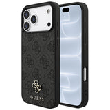 Husă pentru iPhone 17 Pro / iPhone 18 Pro, Guess 4G Small and Classic Logo MagSafe, Neagră