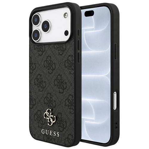 Husă pentru iPhone 17 Pro / iPhone 18 Pro, Guess 4G Small and Classic Logo MagSafe, Neagră