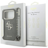 Husă pentru iPhone 17 Pro / iPhone 18 Pro, Guess Hardcase 4G Classic Logo with Strap, Neagră