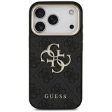 Husă pentru iPhone 17 Pro Max / iPhone 18 Pro Max, Guess Hardcase 4G Classic Logo with Strap, Neagră