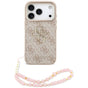 Husă pentru iPhone 17 Pro / iPhone 18 Pro, Guess Hardcase 4G Classic Logo with Strap, Roz