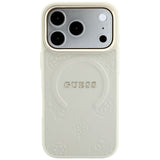 Husă pentru iPhone 17 Pro Max / iPhone 18 Pro Max, Guess Peony Hot Stamp MagSafe, Bej