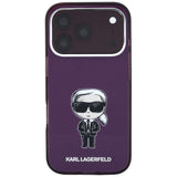 Husă pentru iPhone 17 Pro Max / iPhone 18 Pro Max, Karl Lagerfeld IML Ikonik Sketch Print MagSafe, Bordo