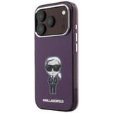 Husă pentru iPhone 17 Pro Max / iPhone 18 Pro Max, Karl Lagerfeld IML Ikonik Sketch Print MagSafe, Bordo
