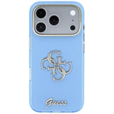 Husă pentru iPhone 17 Pro Max / iPhone 18 Pro Max, Guess IML 4G Script Metal, Albastru deschis