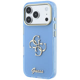 Husă pentru iPhone 17 Pro Max / iPhone 18 Pro Max, Guess IML 4G Script Metal, Albastru deschis