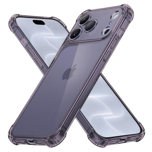 Husă pentru iPhone 17 Pro / iPhone 18 Pro, Techsuit Shockproof Clear Silicone, Negru fumuriu