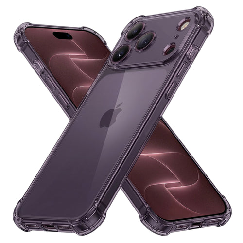 Husă pentru iPhone 17 Pro Max / iPhone 18 Pro Max, Techsuit Shockproof Clear Silicone, Neagră fumurieă