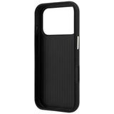 Husă pentru iPhone 17 Pro / iPhone 18 Pro, Guess Grained Leather and Big Resin Logo, Neagră