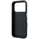Husă pentru iPhone 17 Pro Max / iPhone 18 Pro Max, Guess Grained Leather and Big Resin Logo, Albastru deschis