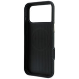 Husă pentru iPhone 17 Pro / iPhone 18 Pro, Guess Grained Leather Round Strass Logo MagSafe, Roz