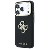 Husă pentru iPhone 17 Pro Max / iPhone 18 Pro Max, Guess Smooth Big Strass Logo, Neagră