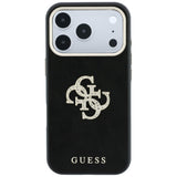 Husă pentru iPhone 17 Pro Max / iPhone 18 Pro Max, Guess Smooth Big Strass Logo, Neagră