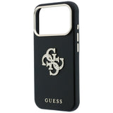 Husă pentru iPhone 17 Pro Max / iPhone 18 Pro Max, Guess Smooth Big Strass Logo, Neagră