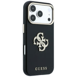 Husă pentru iPhone 17 Pro / iPhone 18 Pro, Guess Smooth Big Strass Logo, Neagră