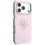 Husă pentru iPhone 17 Pro Max / iPhone 18 Pro Max, Guess Smooth Big Strass Logo, Roz