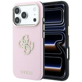 Husă pentru iPhone 17 Pro Max / iPhone 18 Pro Max, Guess Smooth Big Strass Logo, Roz