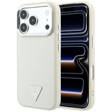 Husă pentru iPhone 17 Pro Max / iPhone 18 Pro Max, Guess Grained Triangle Logo MagSafe, Bej