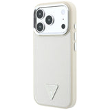 Husă pentru iPhone 17 Pro Max / iPhone 18 Pro Max, Guess Grained Triangle Logo MagSafe, Bej