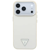 Husă pentru iPhone 17 Pro / iPhone 18 Pro, Guess Grained Triangle Logo MagSafe, Bej