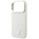 Husă pentru iPhone 17 Pro / iPhone 18 Pro, Guess Grained Triangle Logo MagSafe, Bej