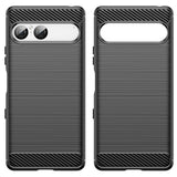 Husă pentru Sony Xperia 10 VIII, Techsuit Carbon Silicone, Neagră