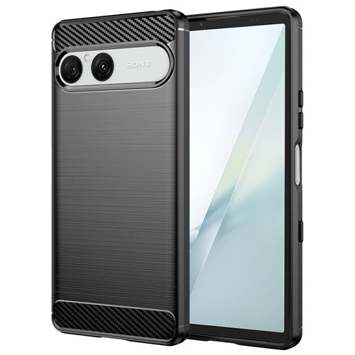 Husă pentru Sony Xperia 10 VIII, Techsuit Carbon Silicone, Neagră