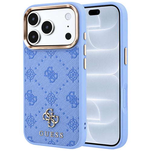 Husă pentru iPhone 17 Pro / iPhone 18 Pro, Guess Peony 4G Small Logo MagSafe, Bleu