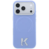 Husă pentru iPhone 18 Pro Max / iPhone 17 Pro Max, Karl Lagerfeld Grained Leather Embossed Ring MagSafe, Bleu