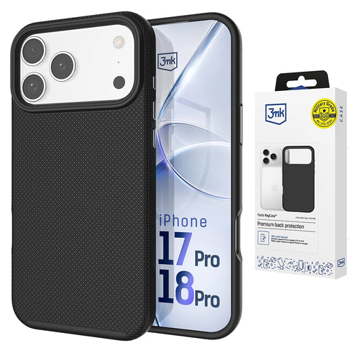 Husă pentru iPhone 17 Pro / iPhone 18 Pro, 3mk Fortis MagCase, Neagră