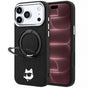 Husă pentru iPhone 17 Pro Max / iPhone 18 Pro Max, Karl Lagerfeld Leather Ring Stand 360 MagSafe, Neagră