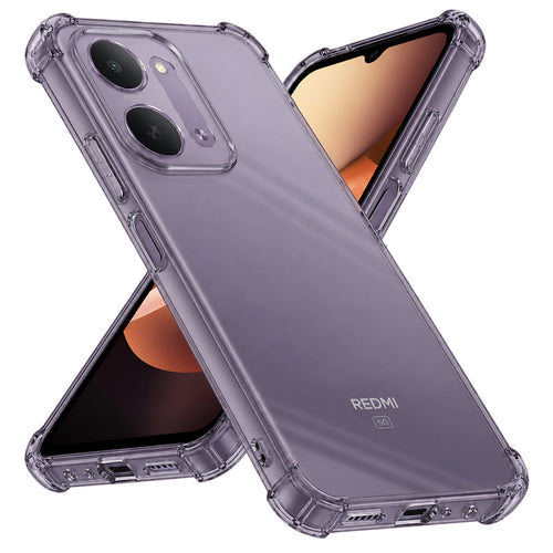 Husă pentru Xiaomi Redmi 17C 5G, Techsuit Shockproof Clear Silicone, Neagră fumуrie
