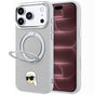 Husă pentru iPhone 17 Pro Max / iPhone 18 Pro Max, Karl Lagerfeld Leather Ring Stand 360 K Pin MagSafe, Gri