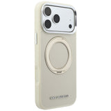 Husă pentru iPhone 17 Pro Max / iPhone 18 Pro Max, Karl Lagerfeld Ring Stand 360 Saffiano MagSafe, Bej