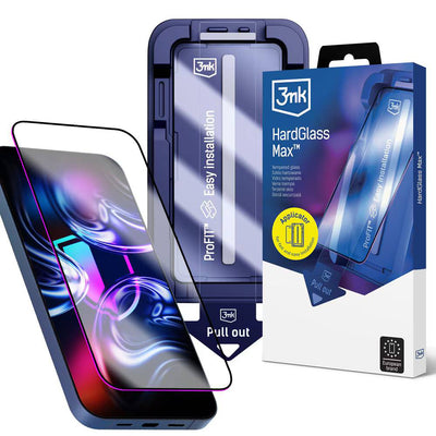 Folie telefon pentru iPhone 17 Pro / iPhone 18 Pro, 3mk HardGlass Max, Neagră