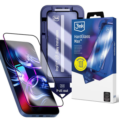 Folie telefon pentru iPhone 17 Pro / iPhone 18 Pro, 3mk HardGlass Max, Neagră
