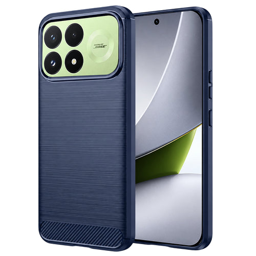 Husă pentru Xiaomi Poco F9 Pro, Techsuit Carbon Silicone, Albastră