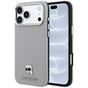Husă pentru iPhone 17 Pro / iPhone 18 Pro, Karl Lagerfeld Grained Leather KH Metal MagSafe, Gri