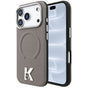 Husă pentru iPhone 17 Pro / iPhone 18 Pro, Karl Lagerfeld Grained Leather Embossed Ring MagSafe, Bej