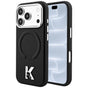 Husă pentru iPhone 17 Pro / iPhone 18 Pro, Karl Lagerfeld Grained Leather Embossed Ring MagSafe, Neagră