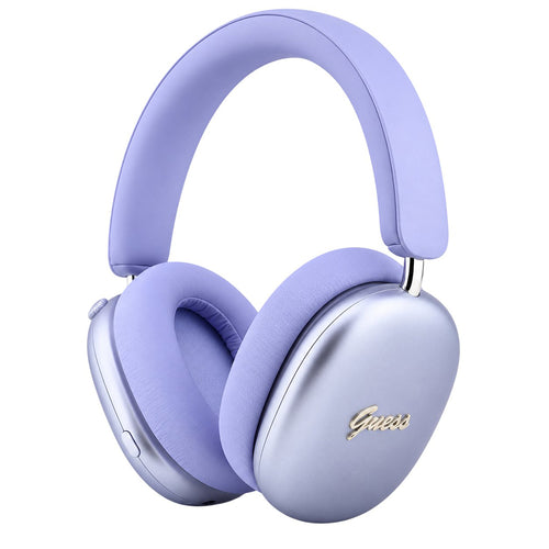 Căști Bluetooth Guess Metal Script Logo, Over-ear, Bluetooth 5.4, ENC, Finisaj Metalic, Mov