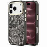 Husă pentru iPhone 17 Pro Max / iPhone 18 Pro Max, Guess Python Pattern MagSafe, Neagră