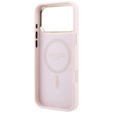 Husă pentru iPhone 17 Pro / iPhone 18 Pro, Guess Saffiano Small 4G Classic MagSafe, Roz