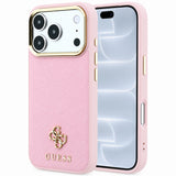 Husă pentru iPhone 17 Pro / iPhone 18 Pro, Guess Saffiano Small 4G Classic MagSafe, Roz