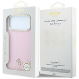 Husă pentru iPhone 17 Pro / iPhone 18 Pro, Guess Saffiano Small 4G Classic MagSafe, Roz